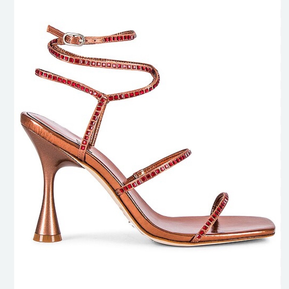 Jeffrey Campbell Glamorous Red Bronze Combo Heels